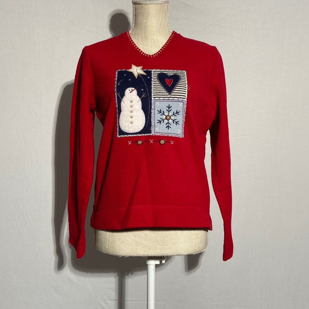 WHITE STAG VINTAGE EMBROIDERED HOLIDAY SWEATER
